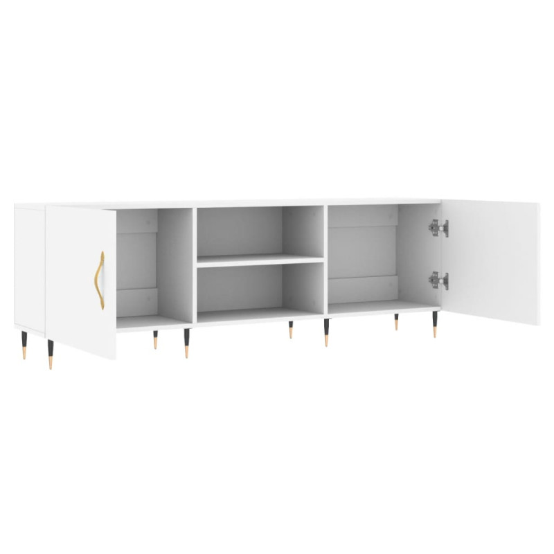 Szafka pod TV, biała, 150x30x50 cm, materiał drewnopochodny