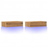 Szafki pod TV z LED, 2 szt., dąb artisan, 60x35x15,5 cm