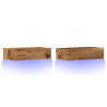 Szafki telewizyjne z LED, 2 szt., stare drewno, 60x35x15,5 cm