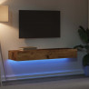 Szafki telewizyjne z LED, 2 szt., stare drewno, 60x35x15,5 cm