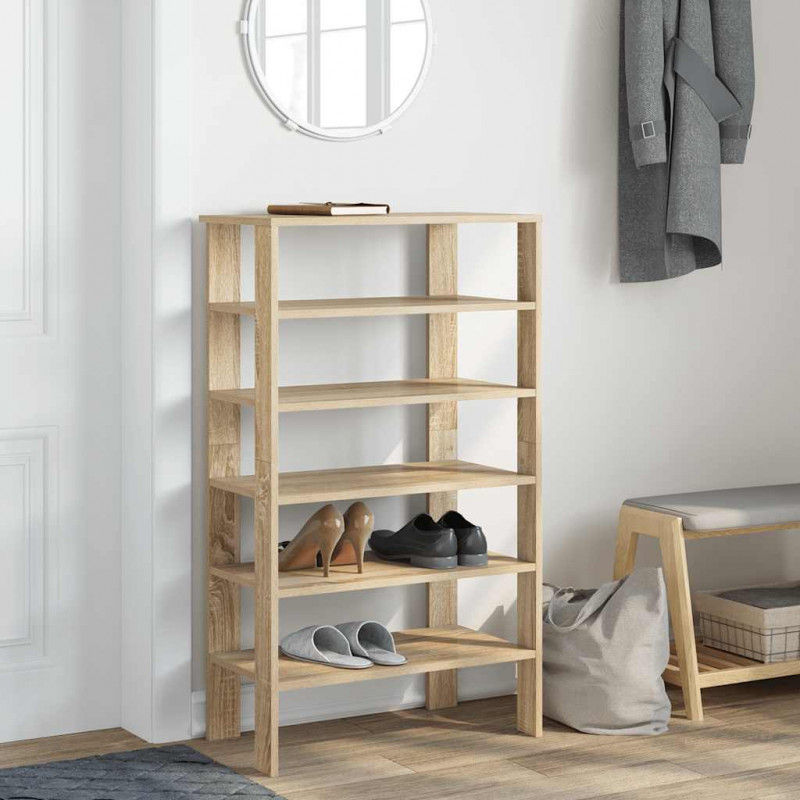 Półka na buty, dąb sonoma 61x32x105 cm, materiał drewnopochodny