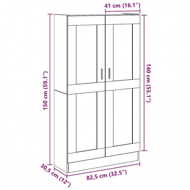 Szafka, stare drewno, 82,5x30,5x150 cm, materiał drewnopochodny