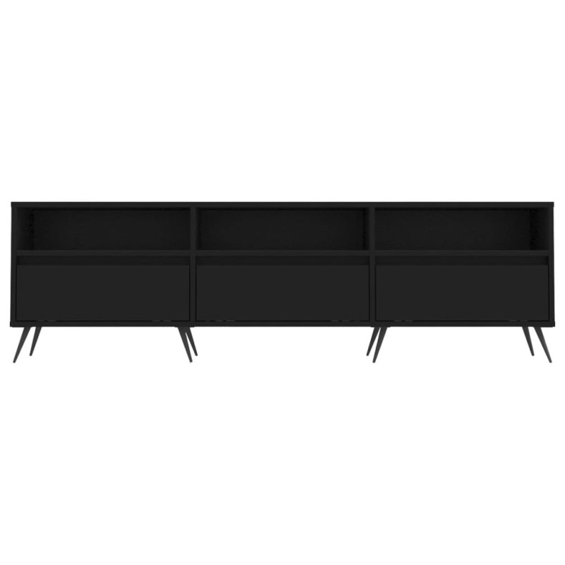 Szafka pod TV, czarna, 150x30x44,5 cm, materiał drewnopochodny