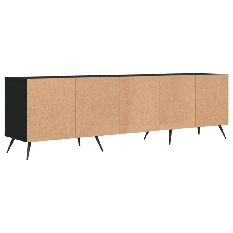 Szafka pod TV, czarna, 150x30x44,5 cm, materiał drewnopochodny
