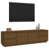 Szafka pod TV, miodowy brąz, 176x37x47,5cm, lite drewno sosnowe