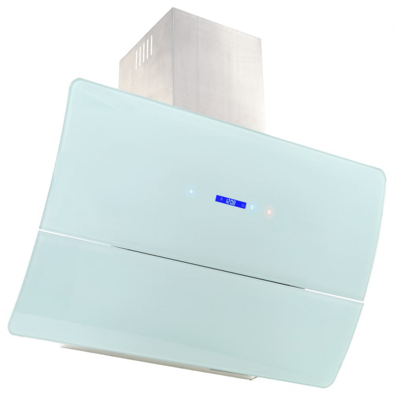 Ścienny okap kuchenny, stal nierdzewna, 756 m³/h, 90 cm, biały