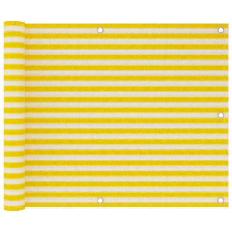 Parawan balkonowy, żółto-biały, 75x300 cm, HDPE