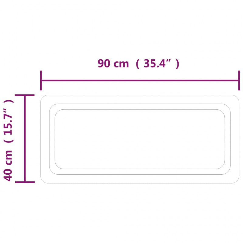 Lustro łazienkowe z LED, 90x40 cm