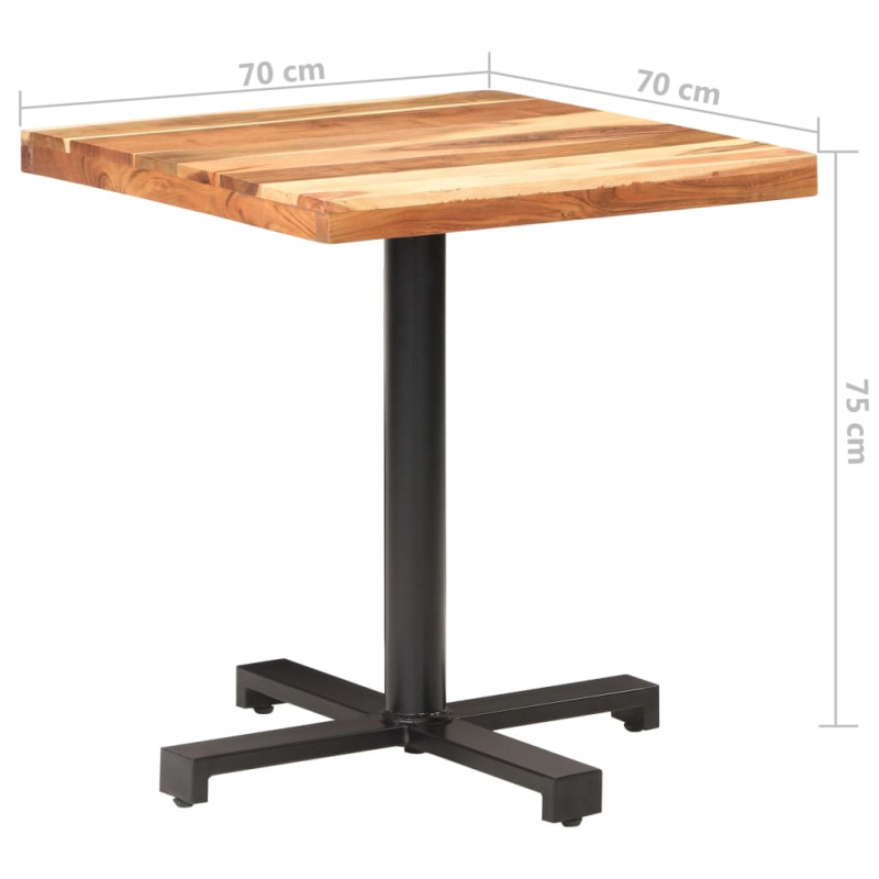 Stolik bistro, kwadratowy, 70x70x75 cm, lite drewno akacjowe