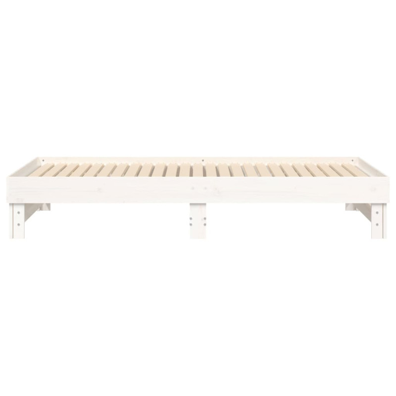 Łóżko rozsuwane, białe, 2x(80x200) cm, lite drewno sosnowe