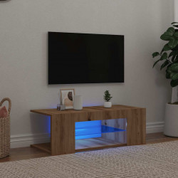 Szafka pod TV z oświetleniem LED, dąb artisan, 90x39x30 cm