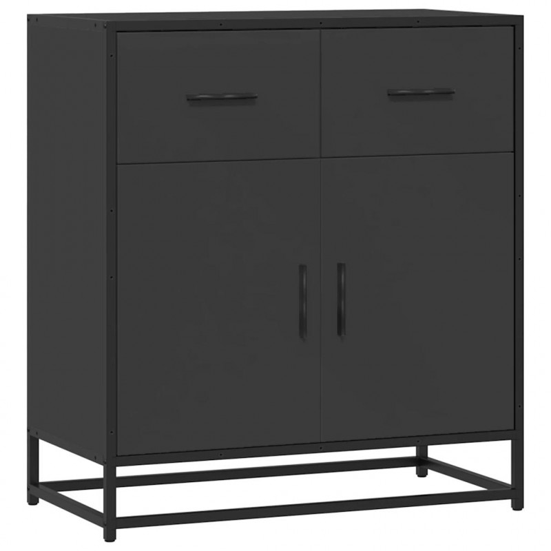 Szafka, czarna, 68x35x76 cm, materiał drewnopochodny i metal