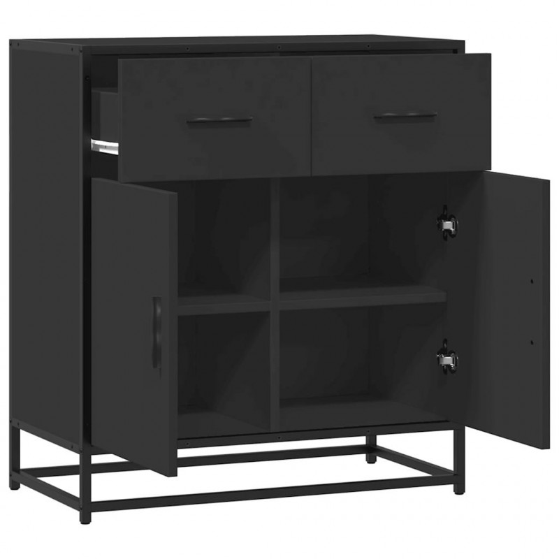 Szafka, czarna, 68x35x76 cm, materiał drewnopochodny i metal