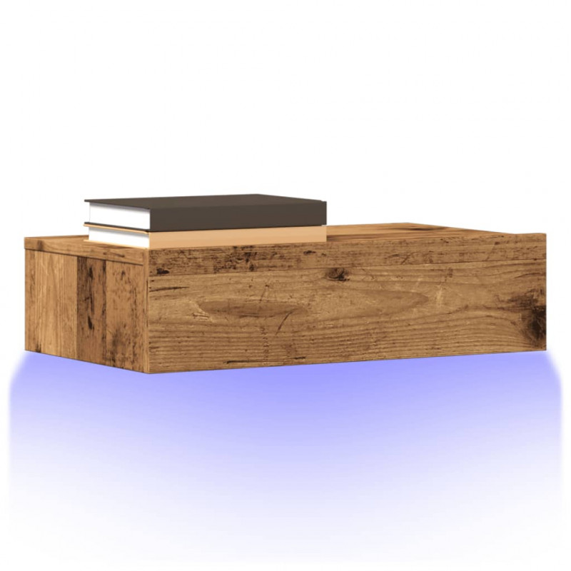 Szafka telewizyjna z LED, stare drewno, 60x35x15,5 cm