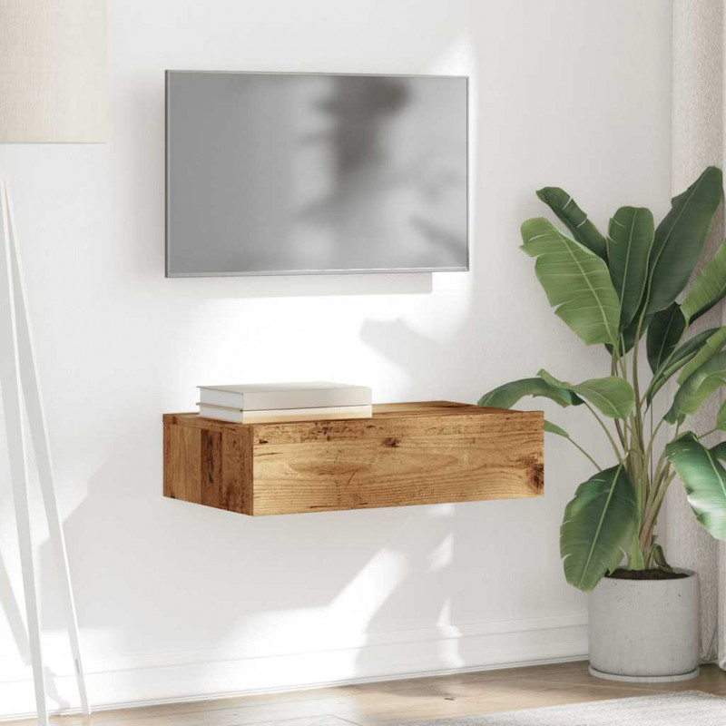 Szafka telewizyjna z LED, stare drewno, 60x35x15,5 cm