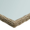 Stół ogrodowy, brązowy, 200x100x74 cm, szkło i rattan PE