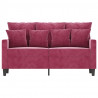 Sofa 2-osobowa, winna czerwień, 120 cm, tapicerowana aksamitem
