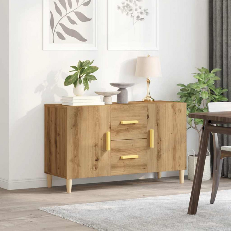 Komoda, dąb artisan, 100x36x60 cm, materiał drewnopochodny