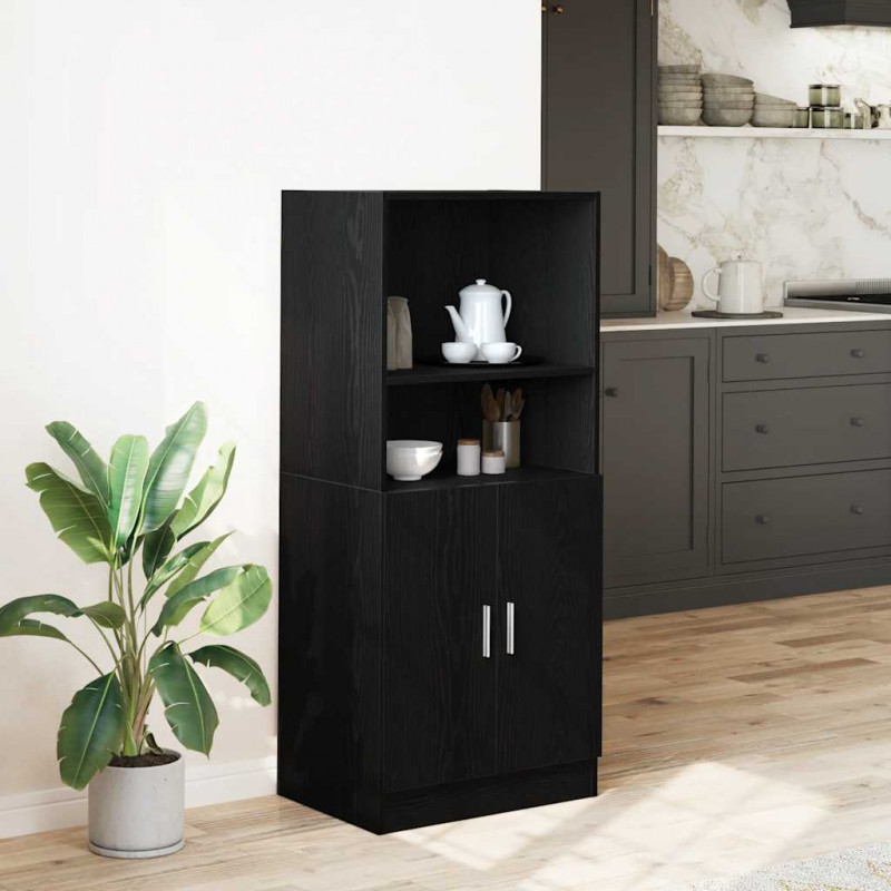 Szafka kuchenna, czarna 57x41,5x131,5cm materiał drewnopochodny
