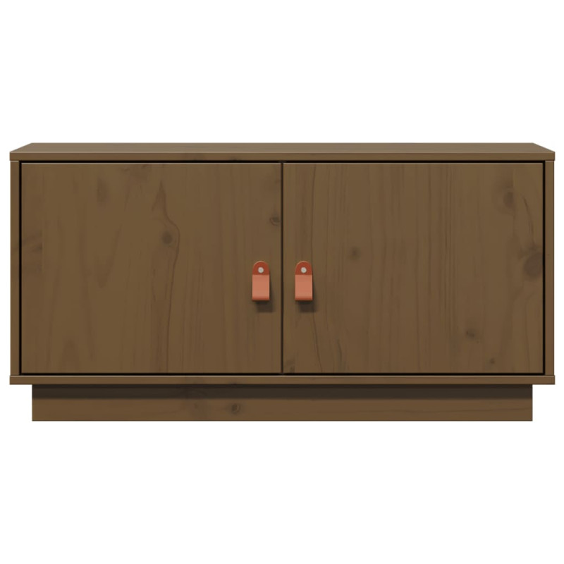 Szafka pod TV, miodowy brąz, 80x34x40 cm, lite drewno sosnowe