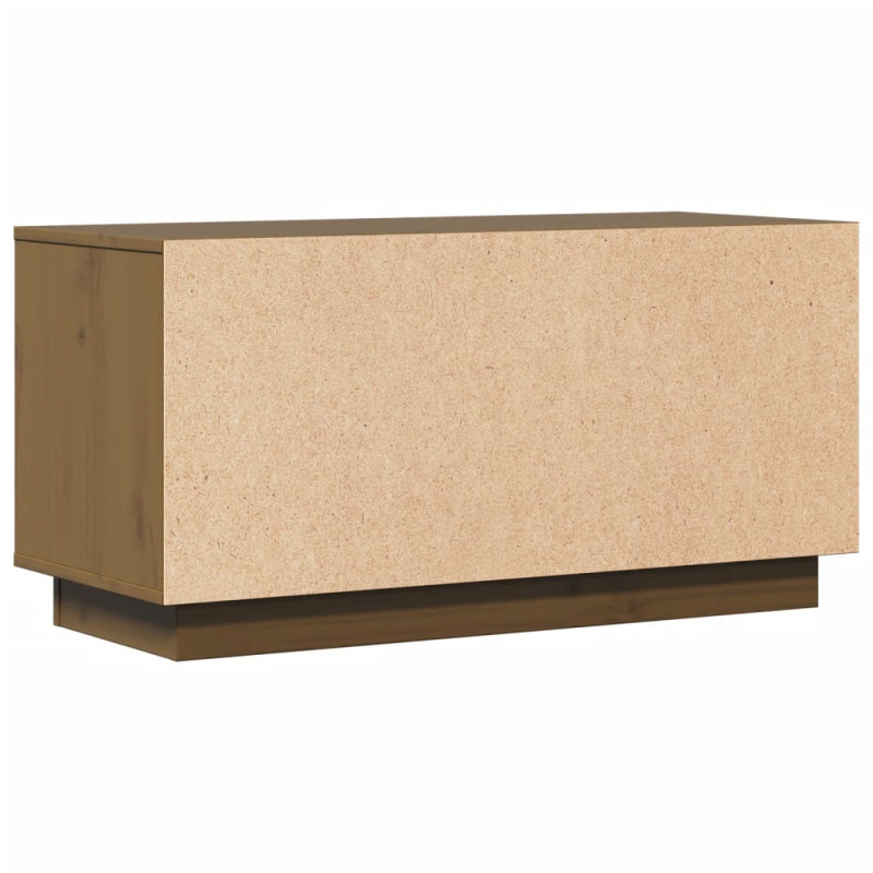 Szafka pod TV, miodowy brąz, 80x34x40 cm, lite drewno sosnowe