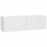 Szafki ścienne pod TV, 2 szt, biel, wysoki połysk, 100x30x30 cm