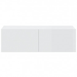 Szafki ścienne pod TV, 2 szt, biel, wysoki połysk, 100x30x30 cm