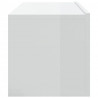 Szafki ścienne pod TV, 2 szt, biel, wysoki połysk, 100x30x30 cm