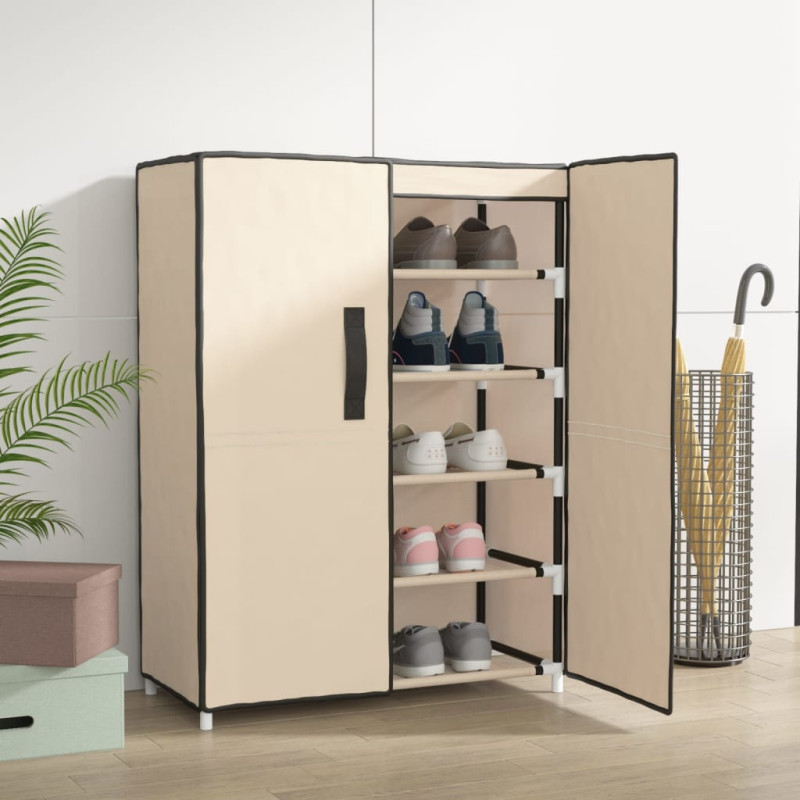 Szafka na buty, kremowa, 60x28x90 cm, materiałowa