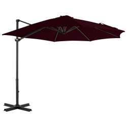Parasol wiszący z aluminiowym słupkiem, 300 cm, czerwony