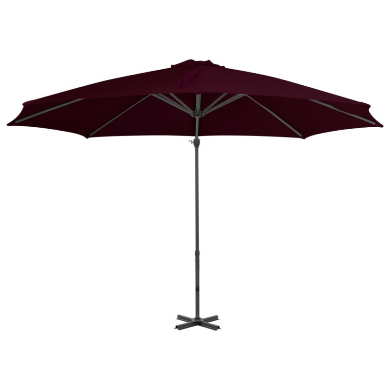 Parasol wiszący z aluminiowym słupkiem, 300 cm, czerwony