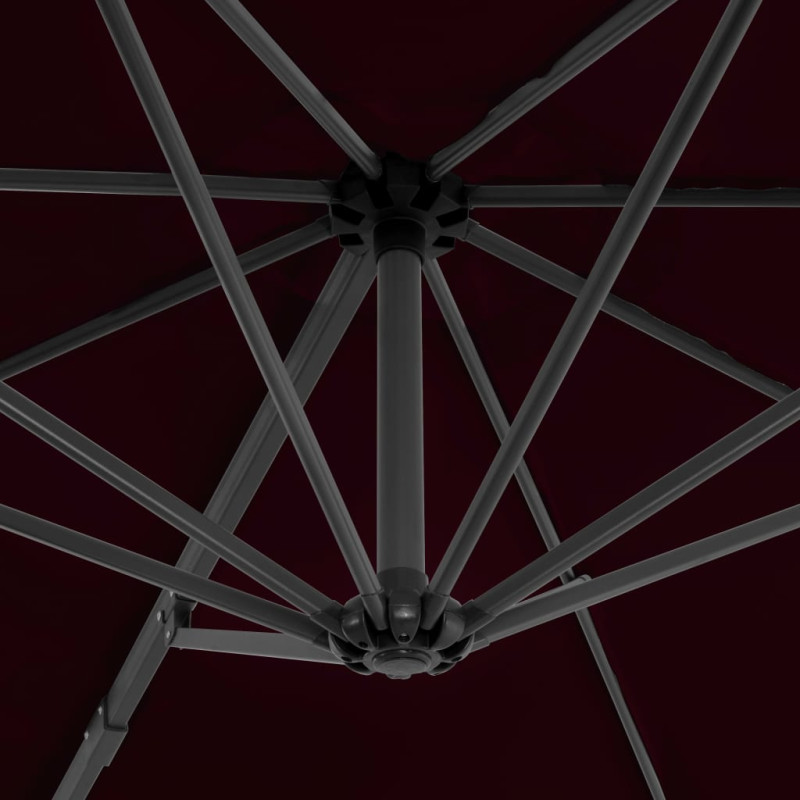 Parasol wiszący z aluminiowym słupkiem, 300 cm, czerwony