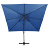 Parasol wiszący z podwójną czaszą, 300x300 cm, niebieski