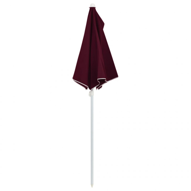 Półokrągły parasol ogrodowy na słupku, 180x90 cm, bordowy