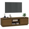 Szafka pod TV, miodowy brąz, 140x35x40 cm, lite drewno sosnowe