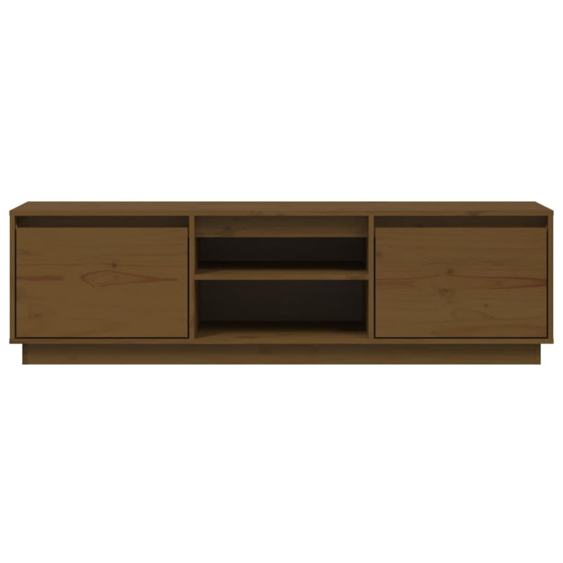 Szafka pod TV, miodowy brąz, 140x35x40 cm, lite drewno sosnowe