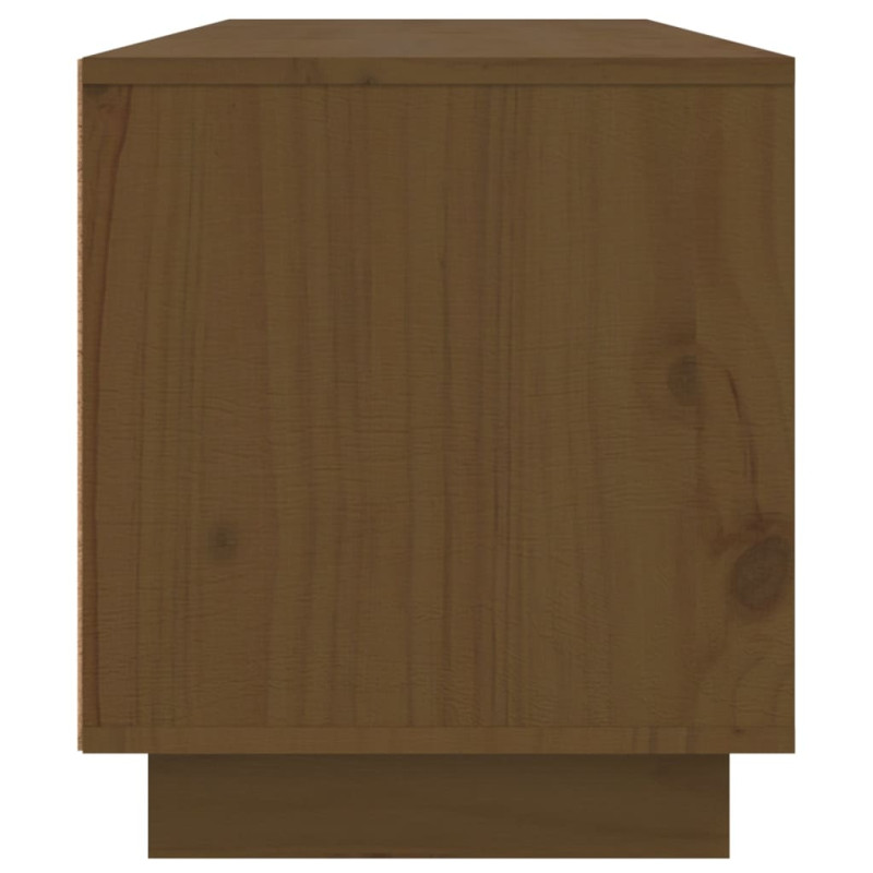 Szafka pod TV, miodowy brąz, 140x35x40 cm, lite drewno sosnowe