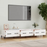 Szafka pod TV, biała, 150x34,5x30 cm, materiał drewnopochodny