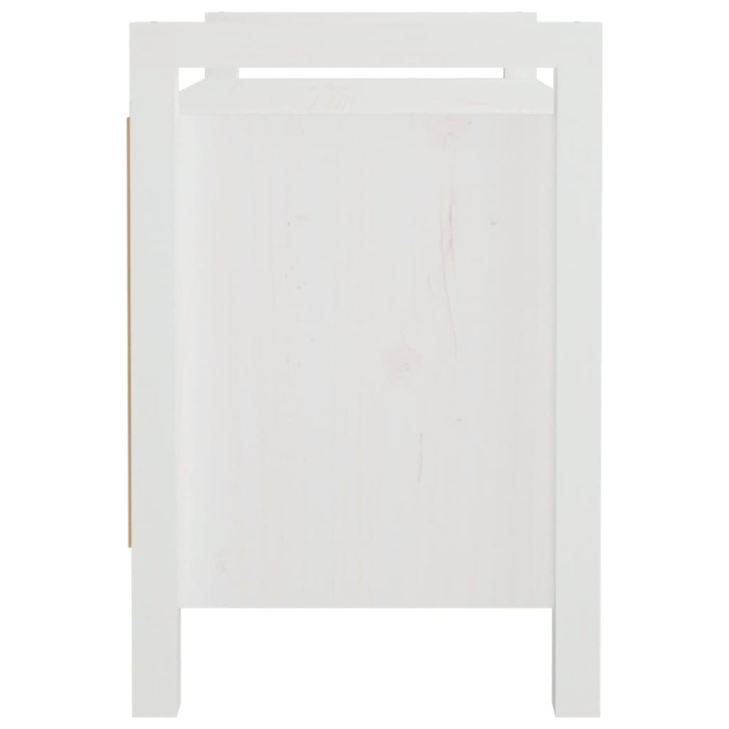 Ławka do przedpokoju, biały, 80x40x60 cm, lite drewno sosnowe