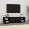 Szafka pod TV, czarna, 156x40x40 cm, lite drewno sosnowe