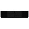 Szafka pod TV, czarna, 156x40x40 cm, lite drewno sosnowe