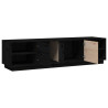 Szafka pod TV, czarna, 156x40x40 cm, lite drewno sosnowe