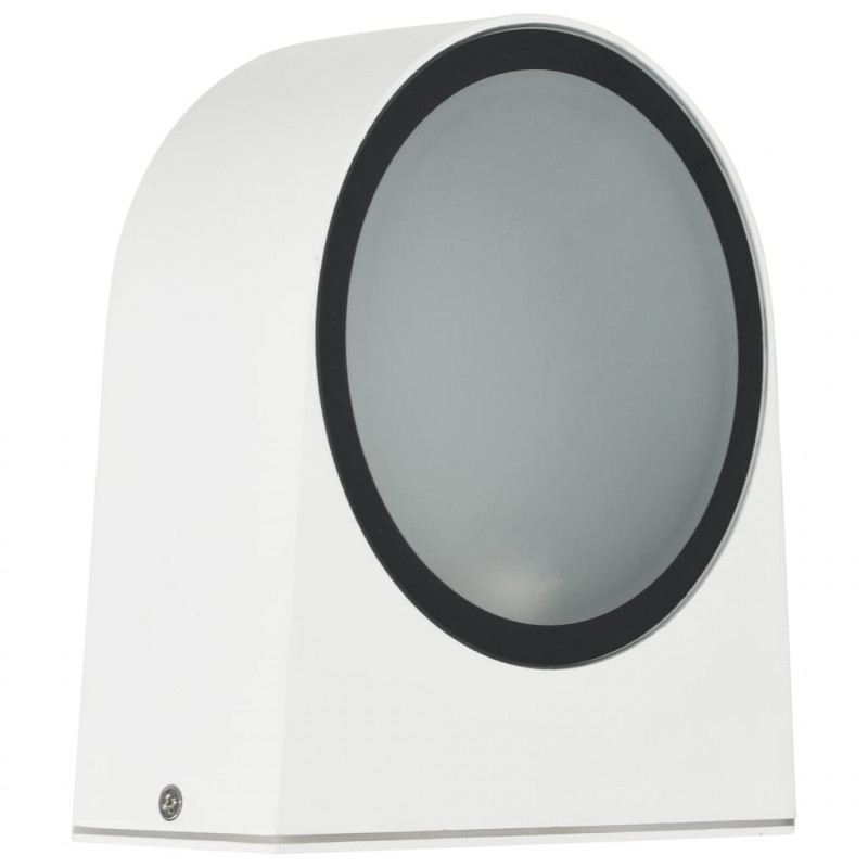 Zewnętrzne lampy ścienne, 2 szt., 11 W, białe, okrągłe