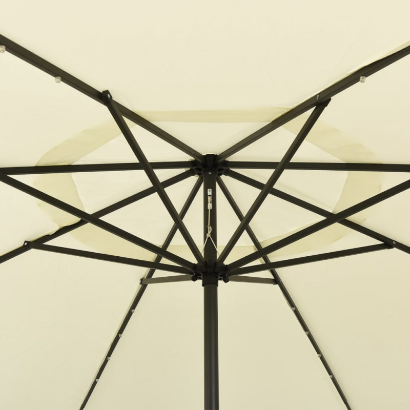 Parasol ogrodowy z LED, 400 cm, piaskowy