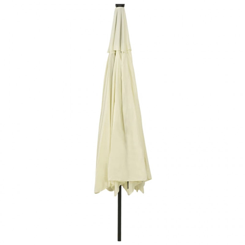 Parasol ogrodowy z LED, 400 cm, piaskowy