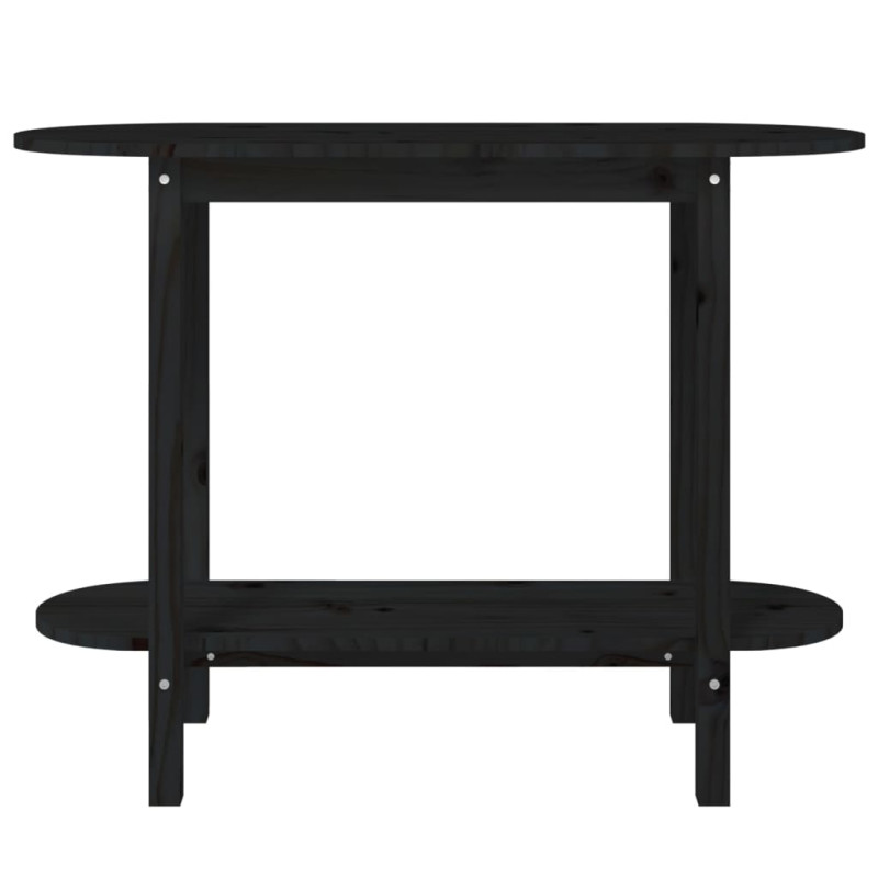 Stolik konsolowy, czarny, 110x40x80 cm, lite drewno sosnowe