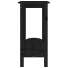Stolik konsolowy, czarny, 110x40x80 cm, lite drewno sosnowe