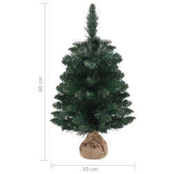 Sztuczna choinka ze stojakiem, zielona, 60 cm, PVC