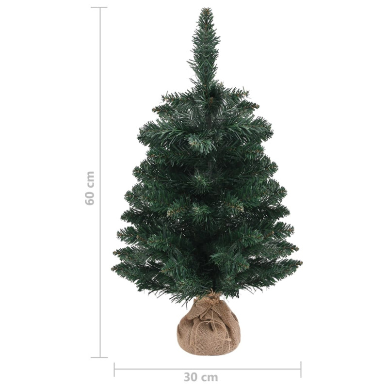 Sztuczna choinka ze stojakiem, zielona, 60 cm, PVC
