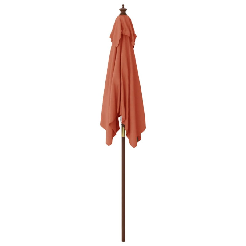 Parasol ogrodowy na drewnianym słupku, terakota, 198x198x231 cm